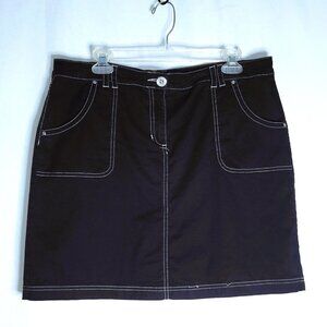 Karen Scott Women's Size 12 Skort Black Skirt Shorts Contrasting Stitching